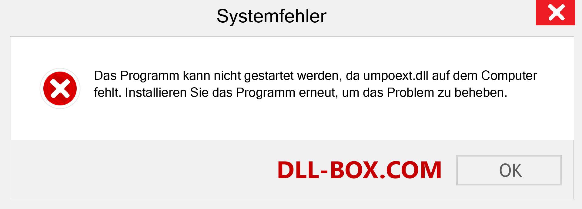 umpoext.dll-Datei fehlt?. Download für Windows 7, 8, 10 - Fix umpoext dll Missing Error unter Windows, Fotos, Bildern